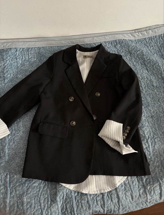 Оверсайз черный женский пиджак
