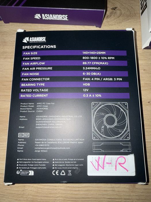 Ventilator Cooler PC Desktop Carcasa Calculator AsiaHorse AMICI Mega 140mm ARGB PWM 1800RPM 89CFM Infinity Mirror Black White Reverse Gaming Open Box