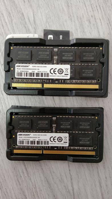 Оперативная память DDR3L 8GB 1600MHz Hikvision для ноутбука (пара 16GB