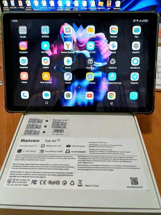 Planshet sotiladi, Blackview Tab 80, 4+4/64gb, Sim karta ketadi, ideal