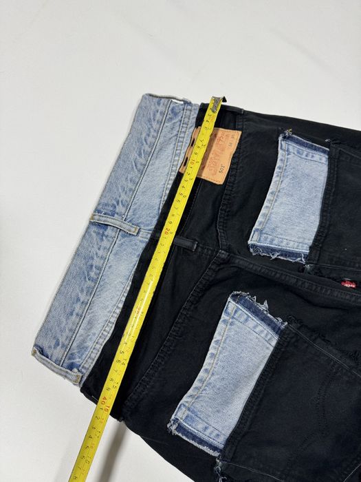Blugi reworked Y2K levi’s double wasit flared black & blue