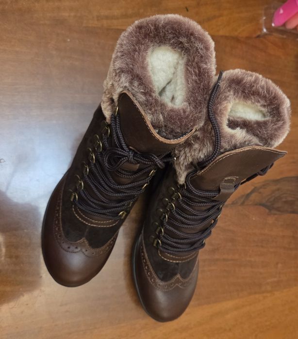 Ghete damă din piele, cu talpă ortopedică, 37