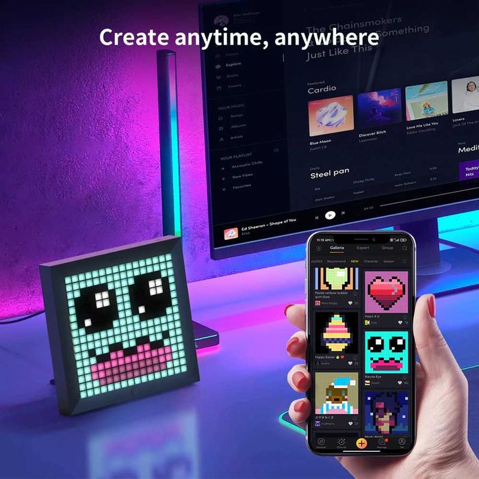 Фоторамка цифрова с пиксели 16 х 16 RGB LED програмируема Divoom Pixoo