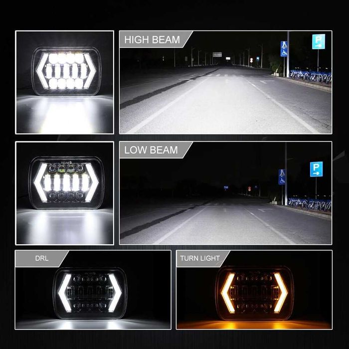 LED Фарове 200W 20x14 см за Jeep Wrangler YJ и Cherokee XJ Daihatsu