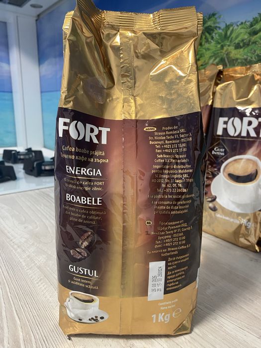 Cafea boabe, Fort, 100% Robusta, 1 kg (stoc 5 kg)