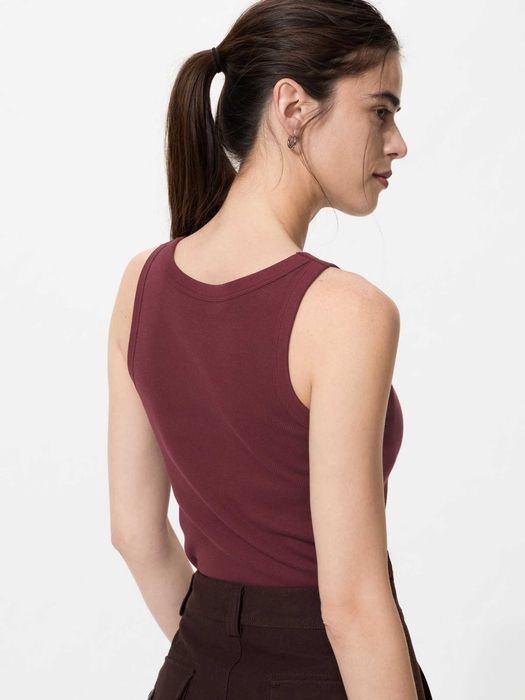 Uniqlo Ribbed Bra Top чёрный бра топ в рубчик