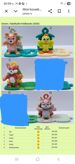 Фигурки от Kinder Surprise яйца