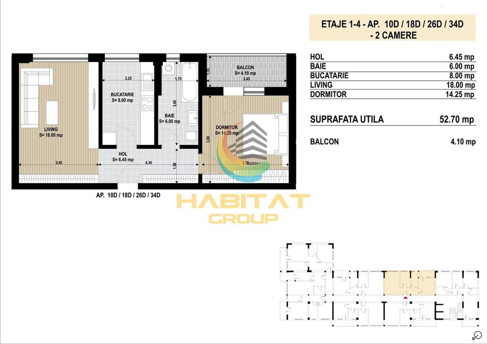 Apartament 2 camere / 58 mp / Grand Arena