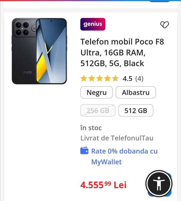Poco F8 Ultra Black 16GB  Ram  512GB