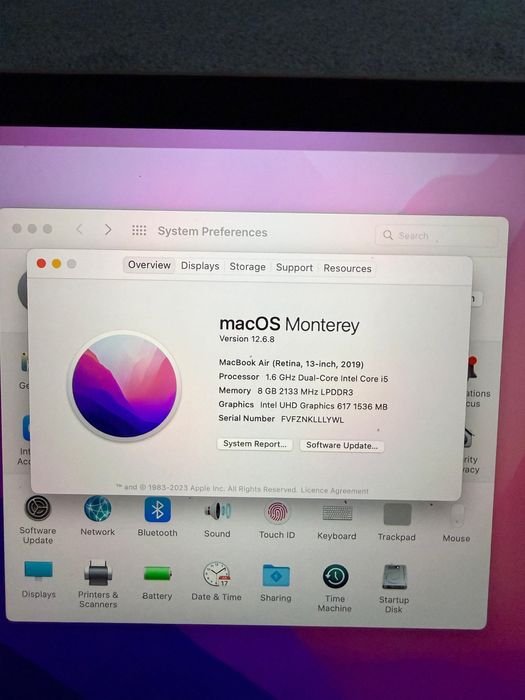 Macbook Air Retina 2019 13inch I5 8GB RAM