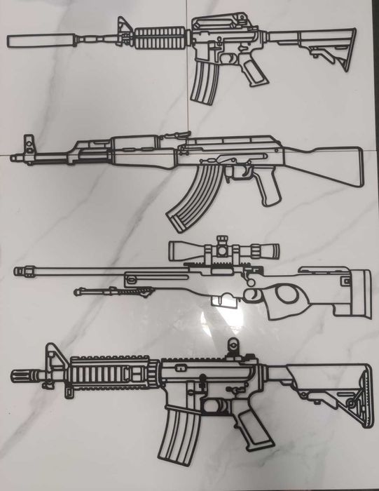 Метална картина AK-47 от CS2/CS – 75см | Безплатна доставка