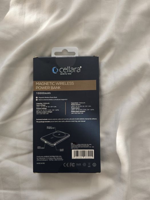 Baterie externa wireless Cellara 10000mAh