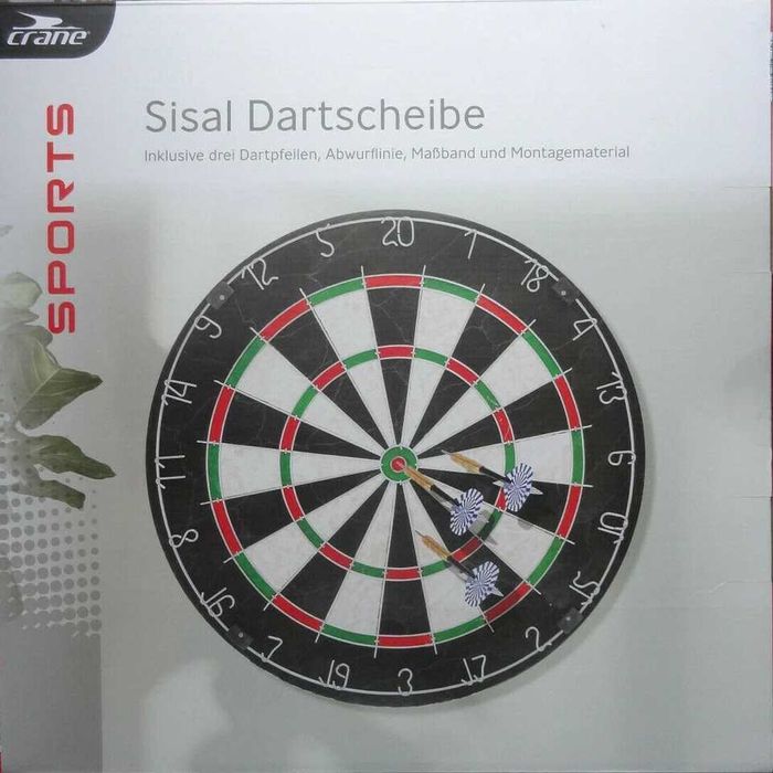 Игра Дартс мишена от сизал 45 см диаметър в комплект с 3 стрелички