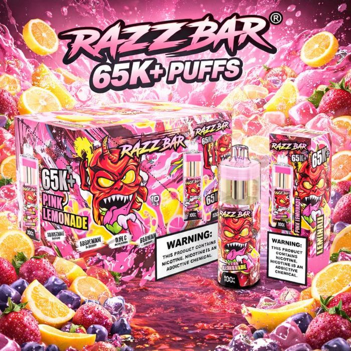 Vape razzbar 65.000 puffs model nou pe lichid