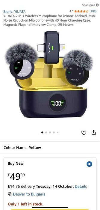 “YEJATA” K31 Pro 2 в 1 безжичен микрофон