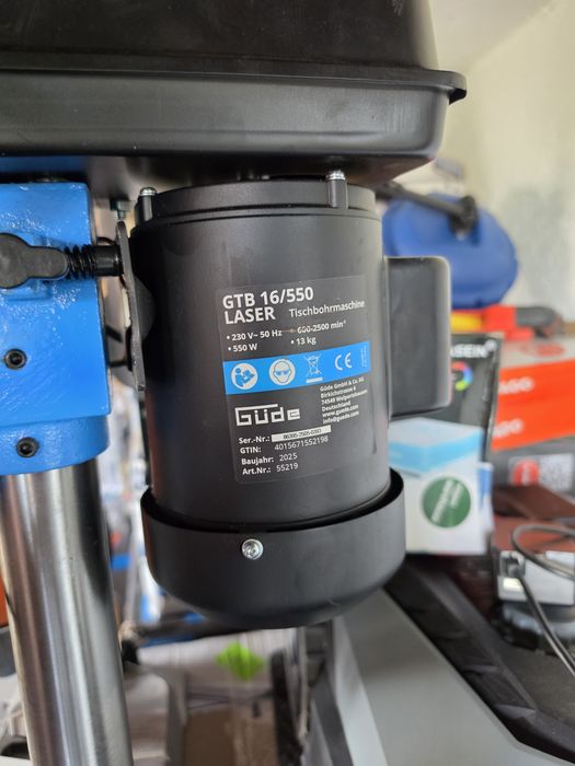 Колонна бормашина GÜDE GTB16 LASER, 550 W, 3-16 мм