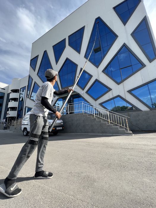 Мойка фасадов, промышленная альпинизм по Узбекистану.