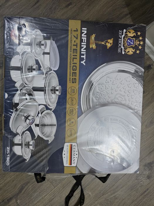 Set vase inox Zep House Infinity NH-1900, 17 piese, inducție, nou sigilat