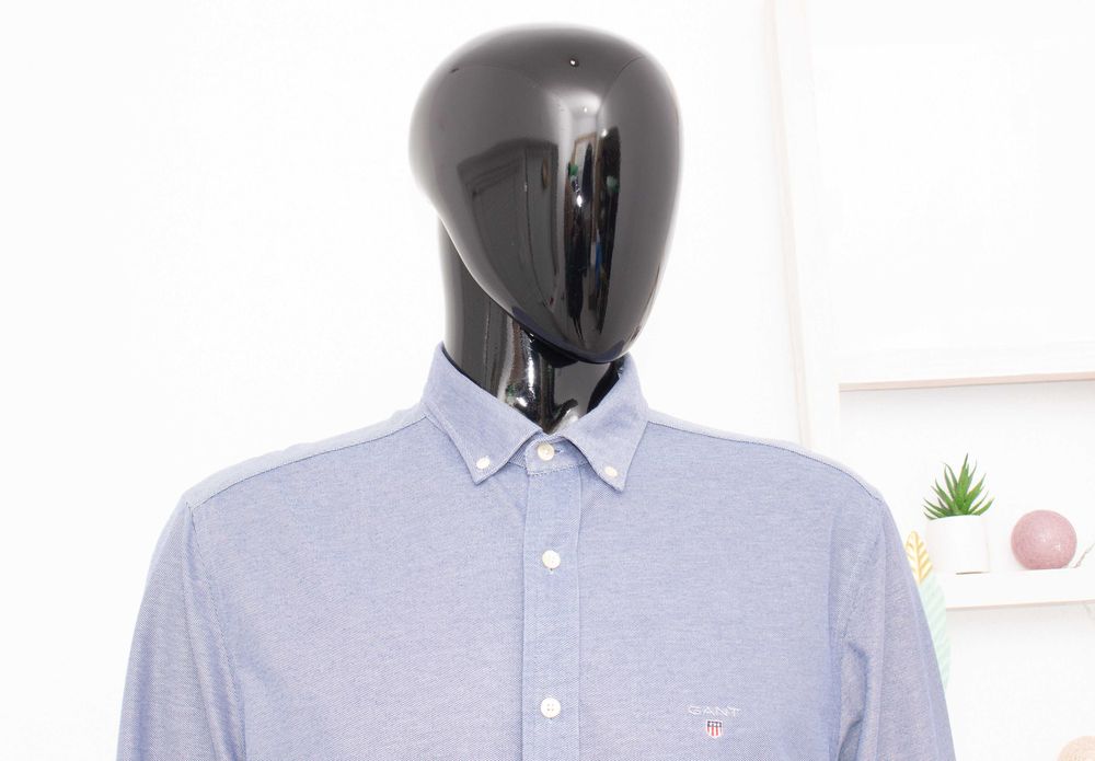 Gant Tech Prep Pique мъжка риза синя Stretch Slim Fit XL