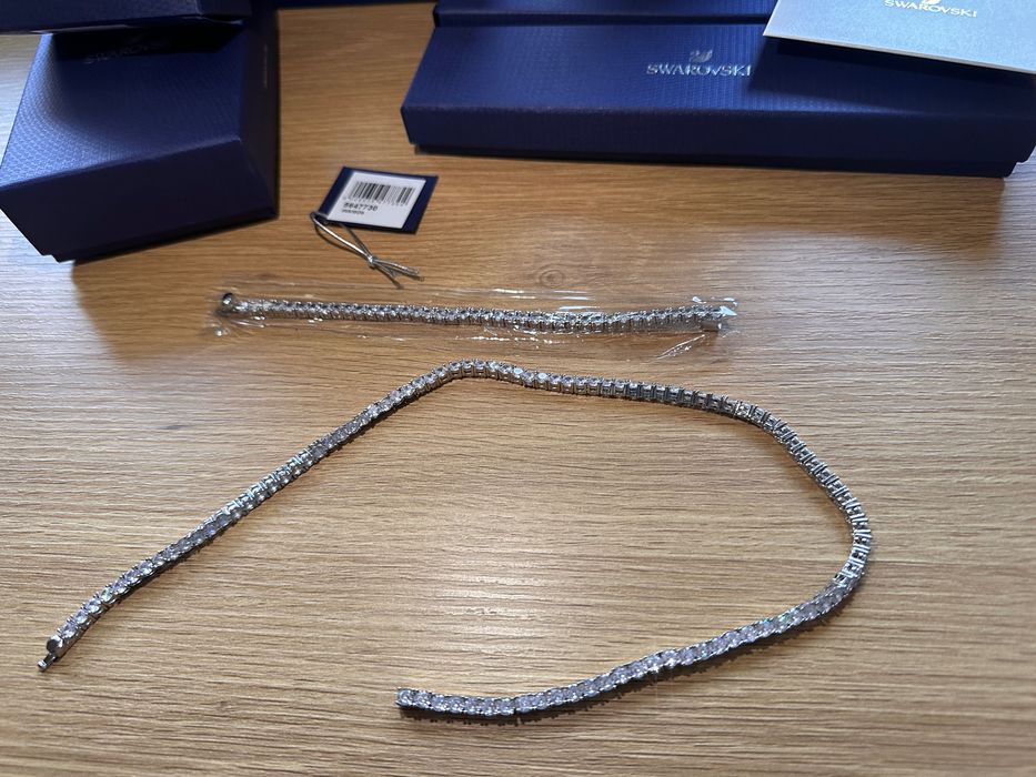 Colier si bratara Swarovski tennis Matrix set argintiu 2026