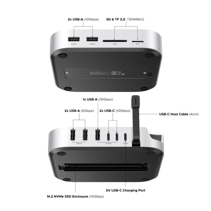 Док-станция 11-in-1 Ugreen CM841 для Mac Mini M4/M4 Pro