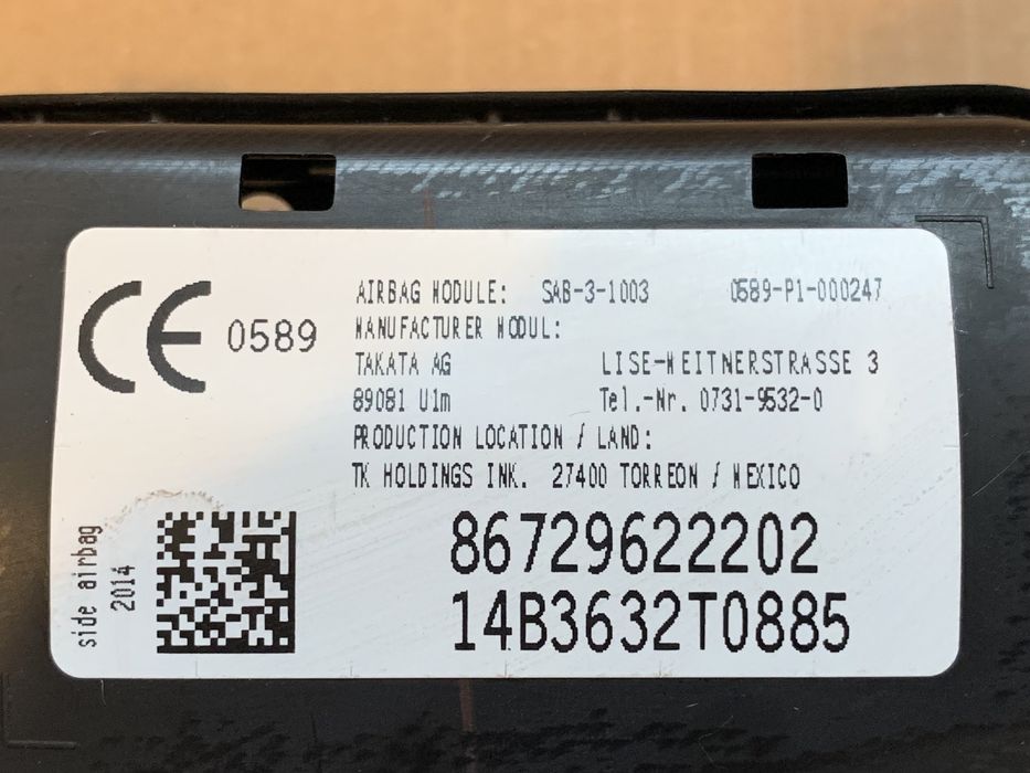 Airbag scaun BMW X5 F15, X6 F16 2014-2019