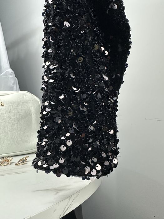 MANGO Черна рокля с пайети