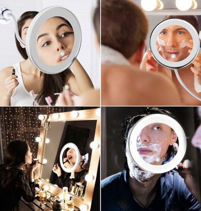 Зеркало для макияжа с 10 кратным увеличением Ultra Flexible mirror