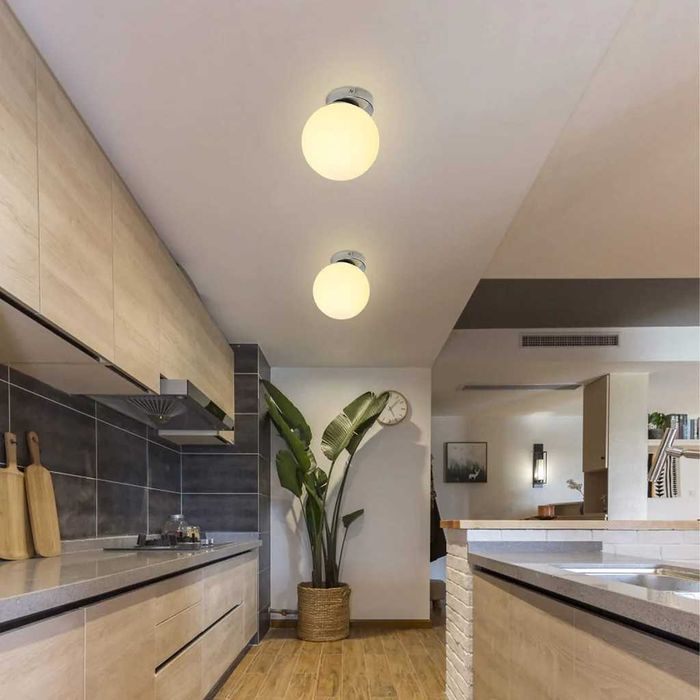 Lampă de perete de interior, cu bilă de sticlă pentru dormitor, hol