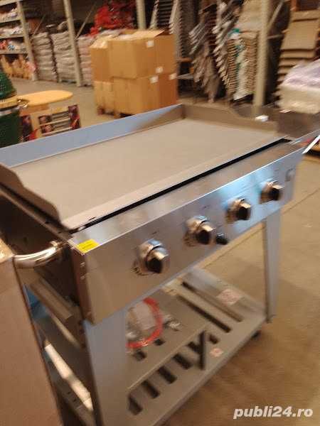 grill gratar plita inox 4 arzatoare pe gaz gpl 90x60cm nou sigilat in cutie