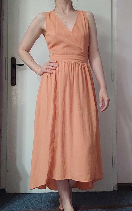 Оранжева рокля / Цикламена къса рокля/ Дънкова рокля / Рокля от лиосел