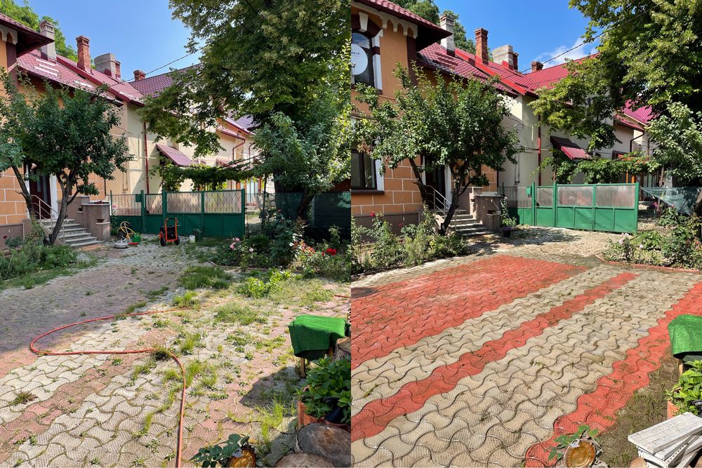 Curatare/Spalare pavele, fatada casa, acoperis,Tuns gazon, amenajare