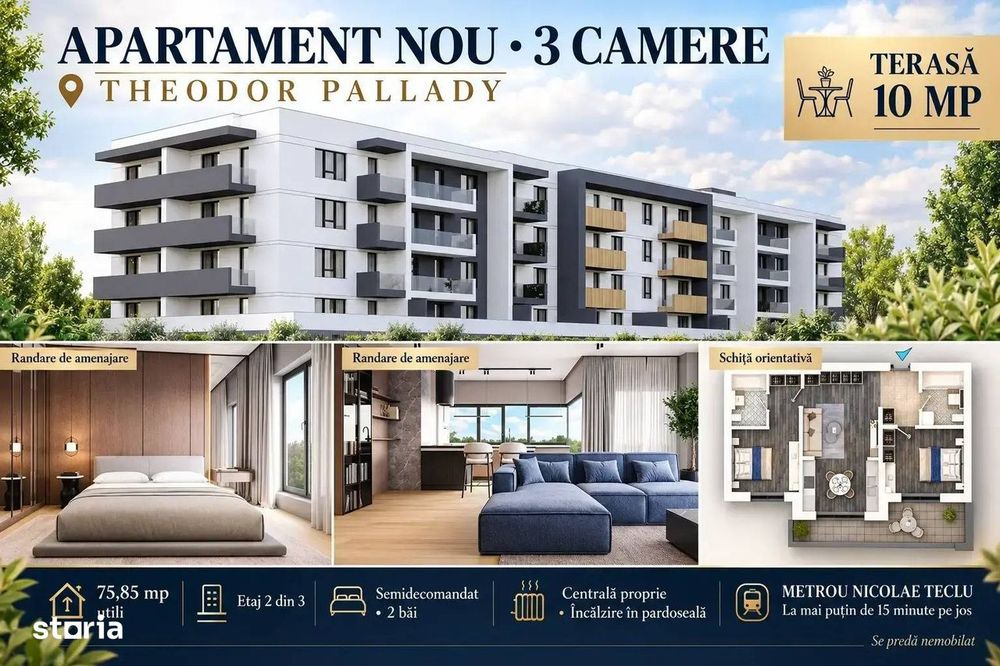 Apartament 3 Camere Theodor Pallady Metrou Nicolae Teclu Comision 0
