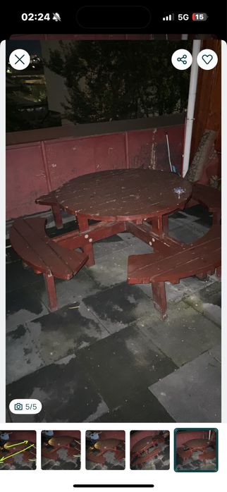 Vand masa curte gradina lemn masiv ofer transport inclus   iasi