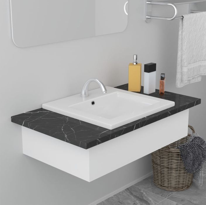 Chiuvetă încorporată, alb, 42 x 39 x 18 cm, ceramică