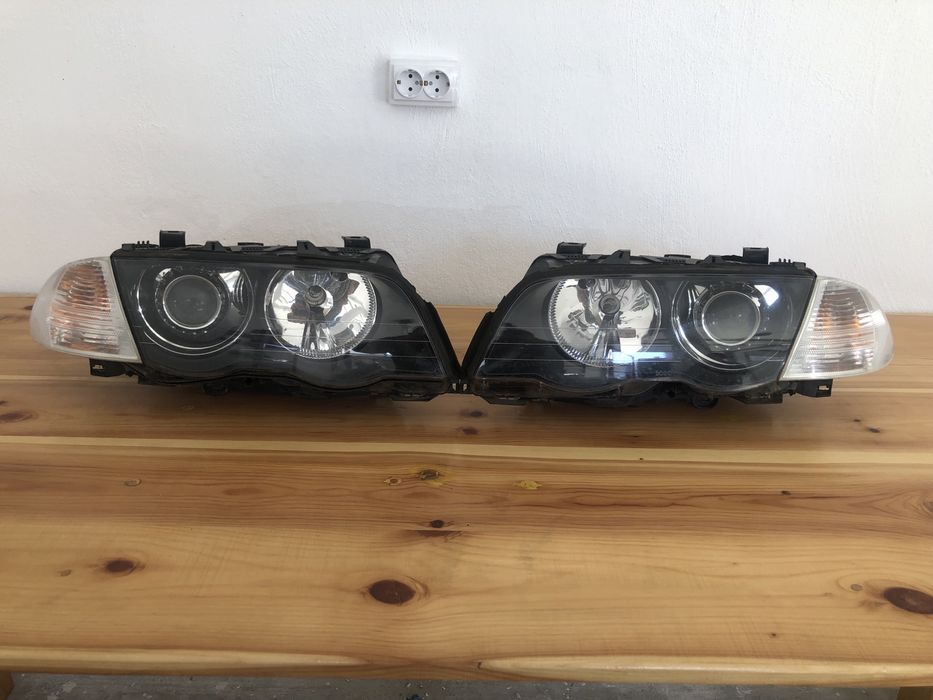 оригинални фарове за BMW E46 с лупа и ксенон