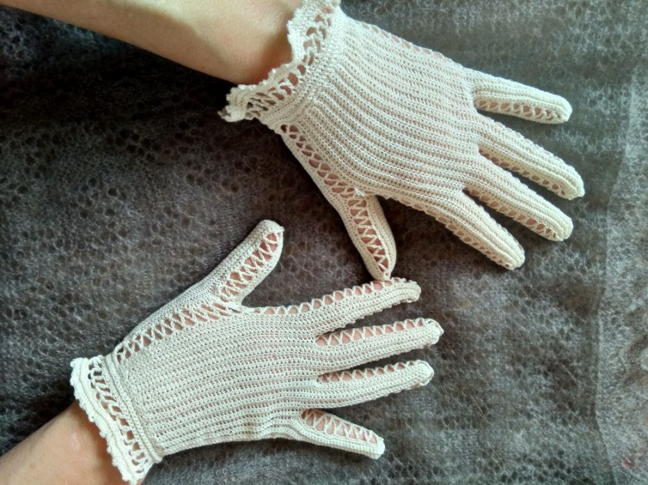 Фини плетени ръкавици на една кука от макраме 3 модела