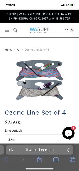 Ozone Pro Kite Lines 25m (Linii Kite set 4)