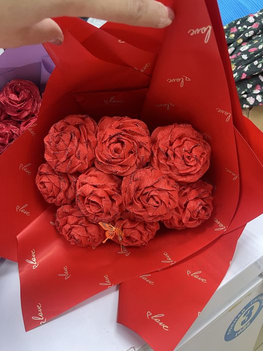 Цветы из гофрированной бумаги