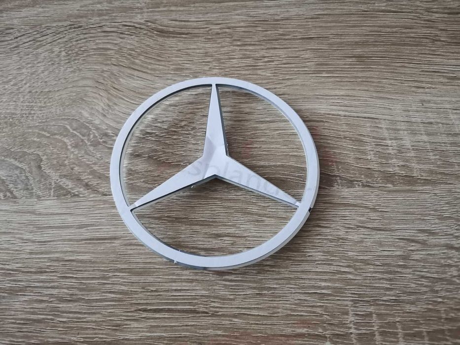 емблема лого Мерцедес Бенц Mercedes Benz сребрист гланц