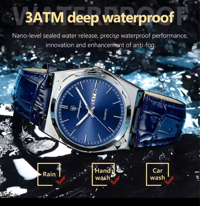 Чисто Нов Мъжки Часовник Poedagar 9347