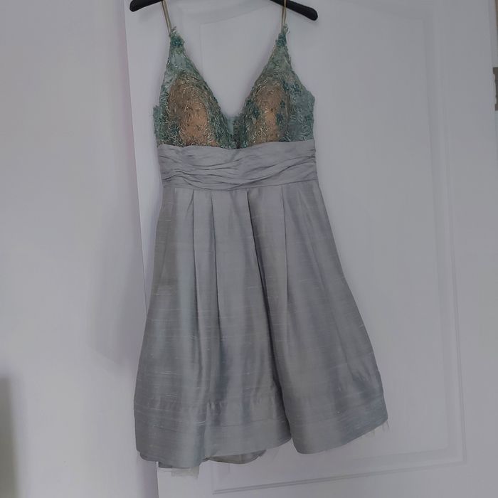 Rochie ocazie bleu matase naturala