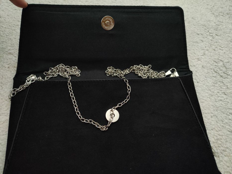 Дамска клъч чанта черен велур