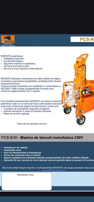 PCS-K35 pompa de tencuit monofazica 230V