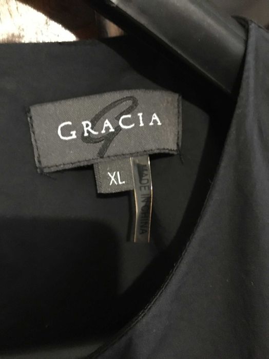 Рокля, марка GRACIA, черна, размер XL,  с подплата, ръкави тип ПРИЛЕП