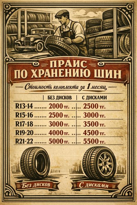 Сезонное хранение шин.