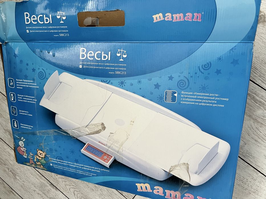 Весы детские с цифровым ростомером