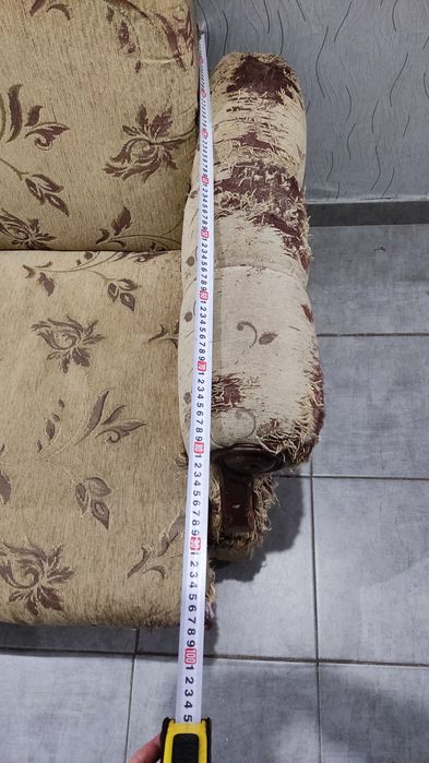 Разгъваем триместен диван, Фотьойл, 2 табуретки