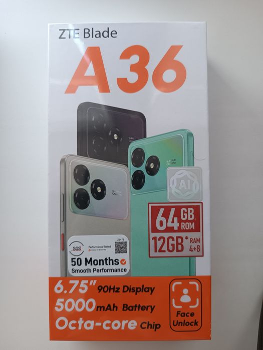 ZTE Blade A36 4/64 ГБ новый смартфон