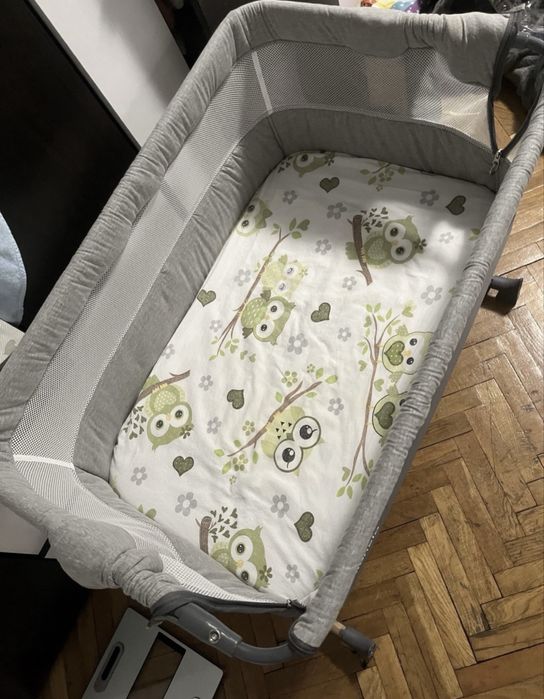 Patut bebe cosleeper Lionelo Leonie impecabil+lenjerii
